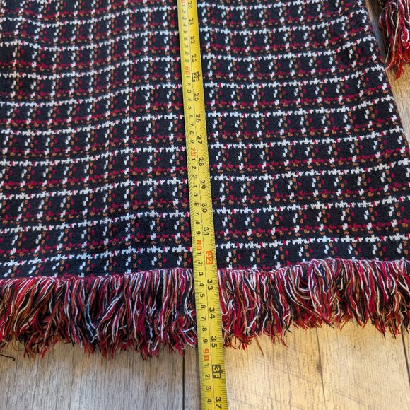 Simply Couture Retro Plaid Tweed Fringe Long Sweater Coat | Size Small - Picture 15 of 15